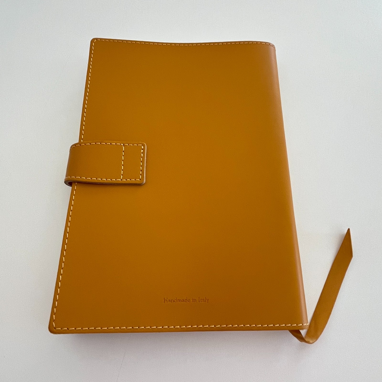 Never Used Barnes & Noble Dark Mustard Yellow Leather Journal Hand Made in Italy