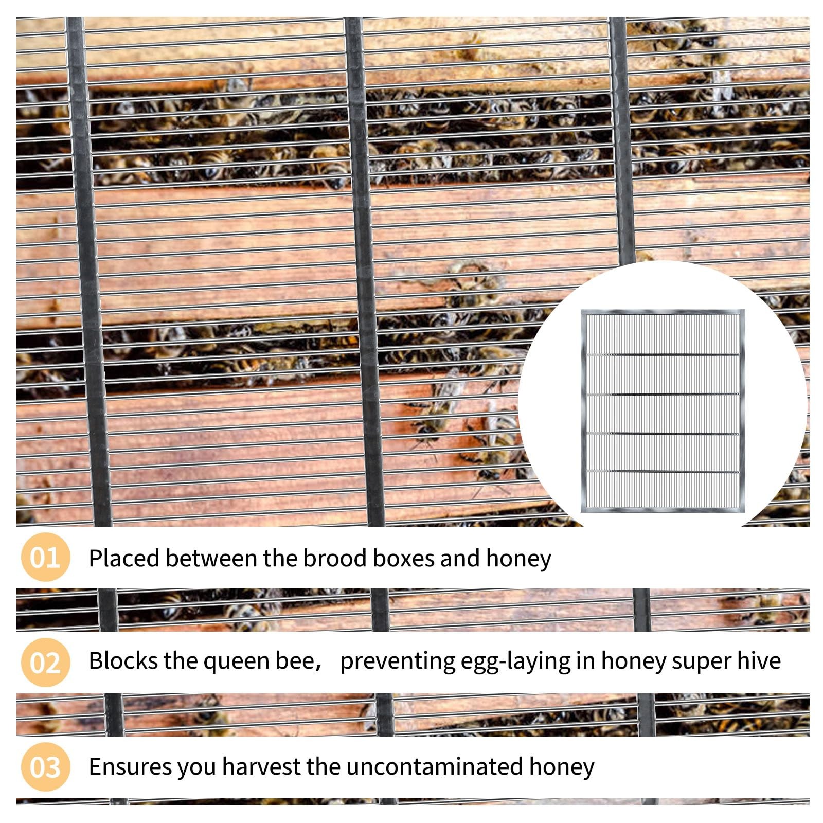 Metal Queen Excluder for 10 Frame Beehive,20.08 X 16.14 Inch Beehive Queen Ex…
