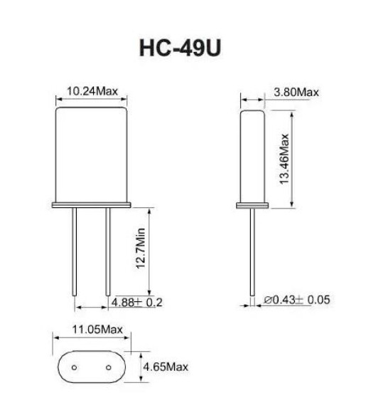 5PCS HC49/U 8MHZ 8.000MHZ Quartz in-line passive crystal 2PIN 18PF HC-49U NEW