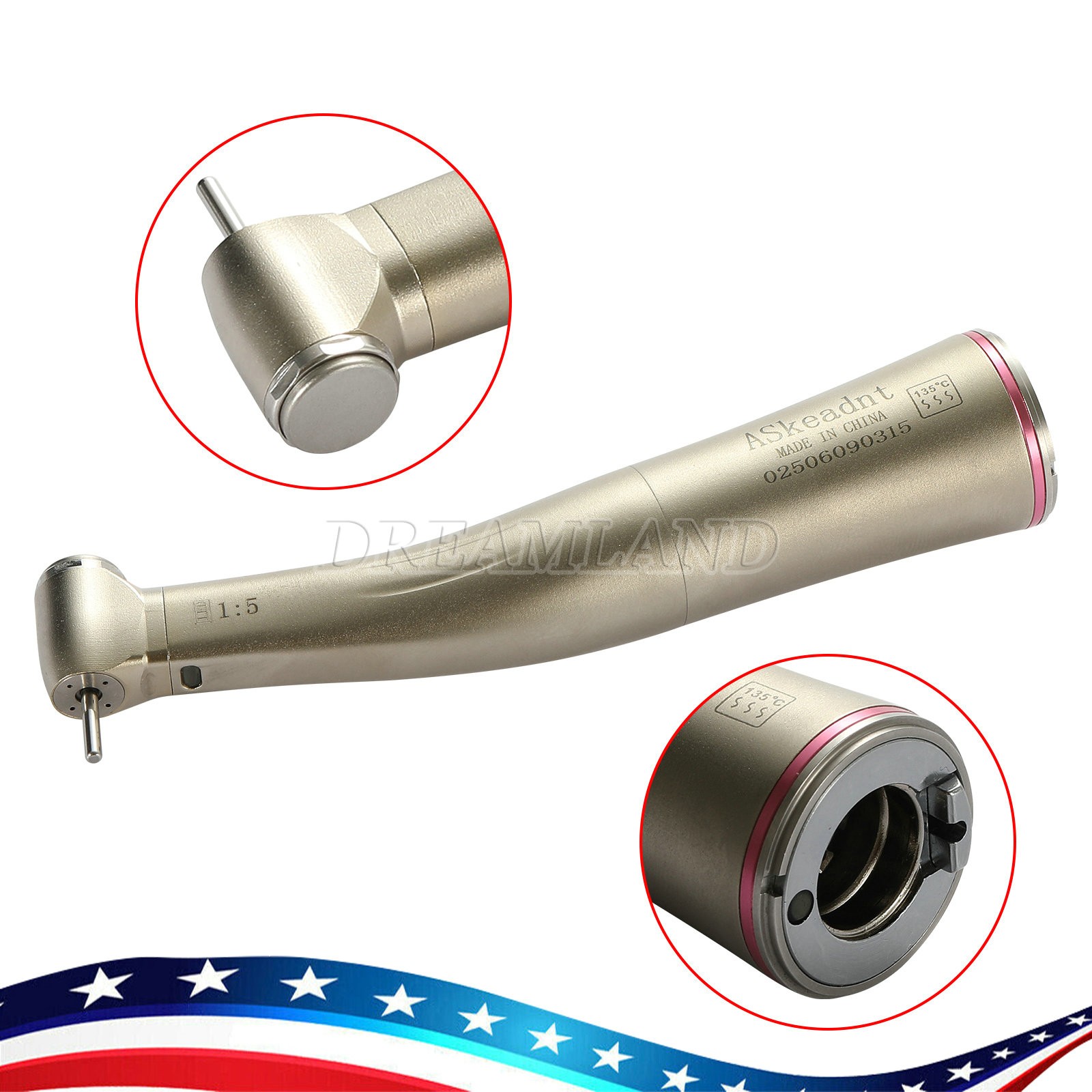 ASkeadnt Mini Head High Speed Attachment Contra Angle 1:5 Electric