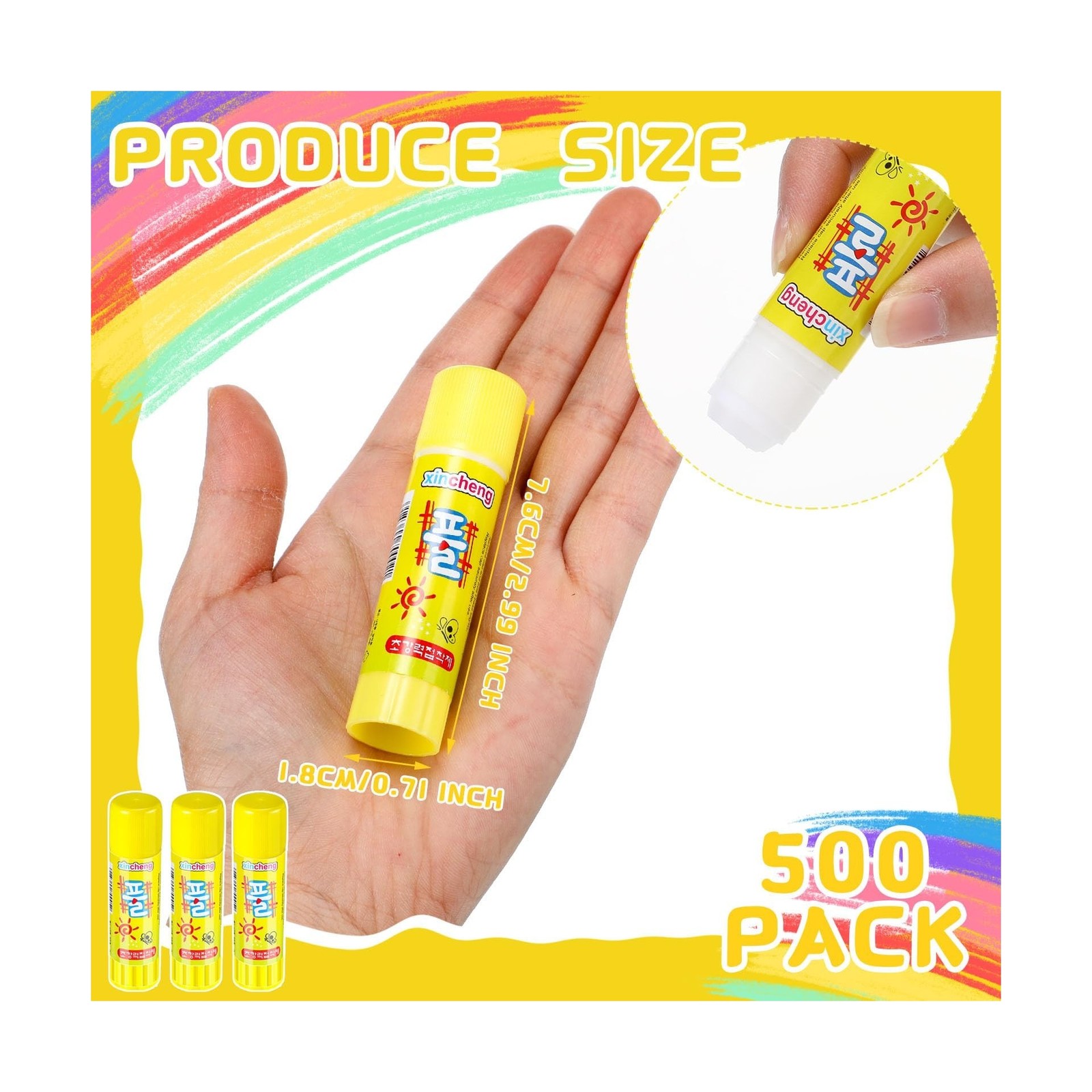Zubebe 500 Pack White Glue Stick Bulk 0.24 oz Washable Glue Sticks for Classr…