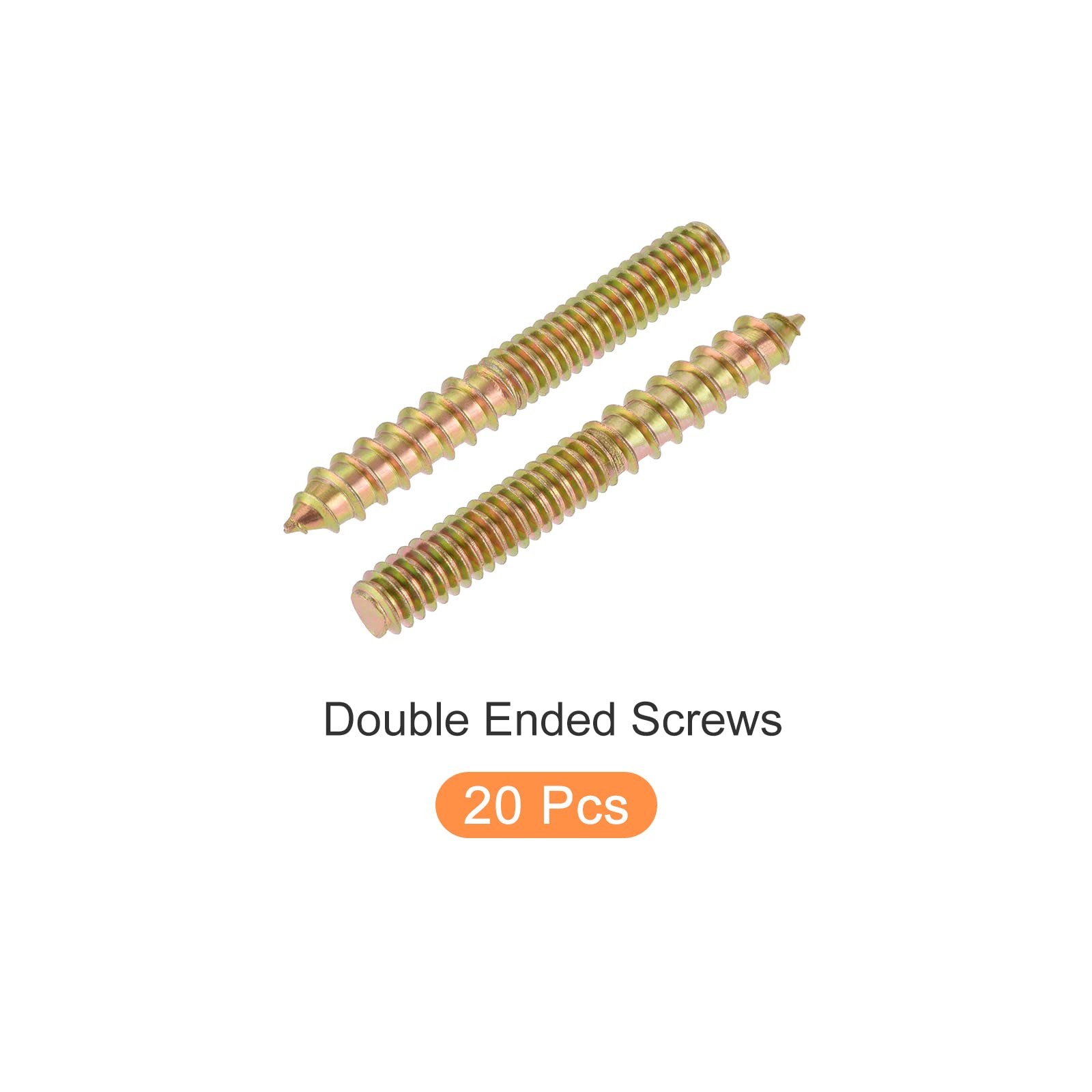 METALLIXITY Double Ended Screws (1/4-20×2 Inch) 20pcs, Hanger Bolts Self-Tapping