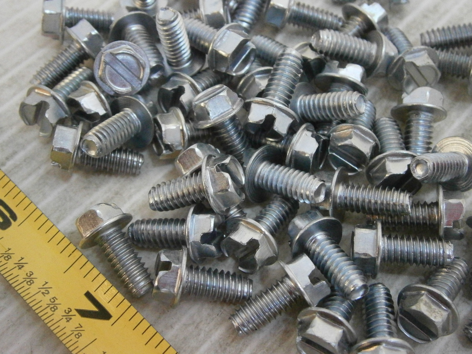 Mach Screws 12/24 x 1/2 Slot Hex Washer Head Steel Zinc Taptite lot of 50 #485