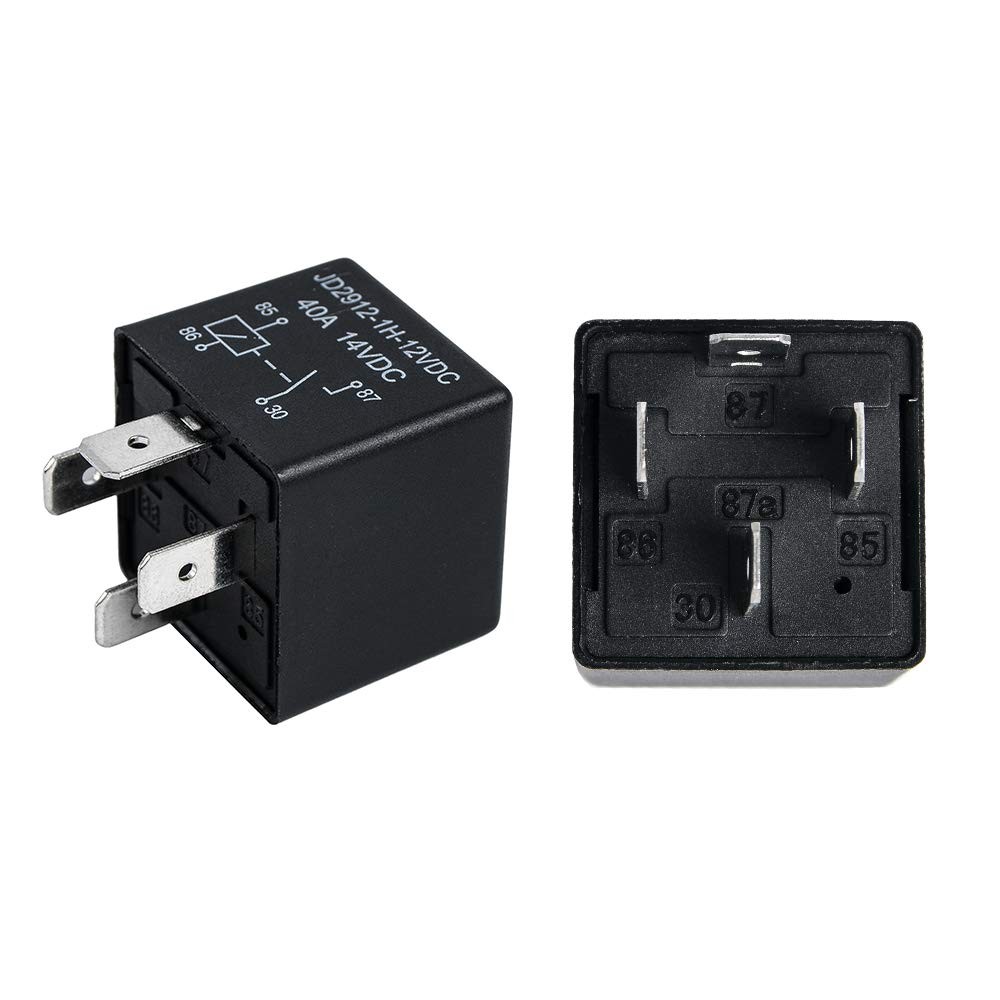 2 Pack Car Relay 4 Pin 12V 40 Amp 40A 14VDC, Car Relay Switch Auto Switches &