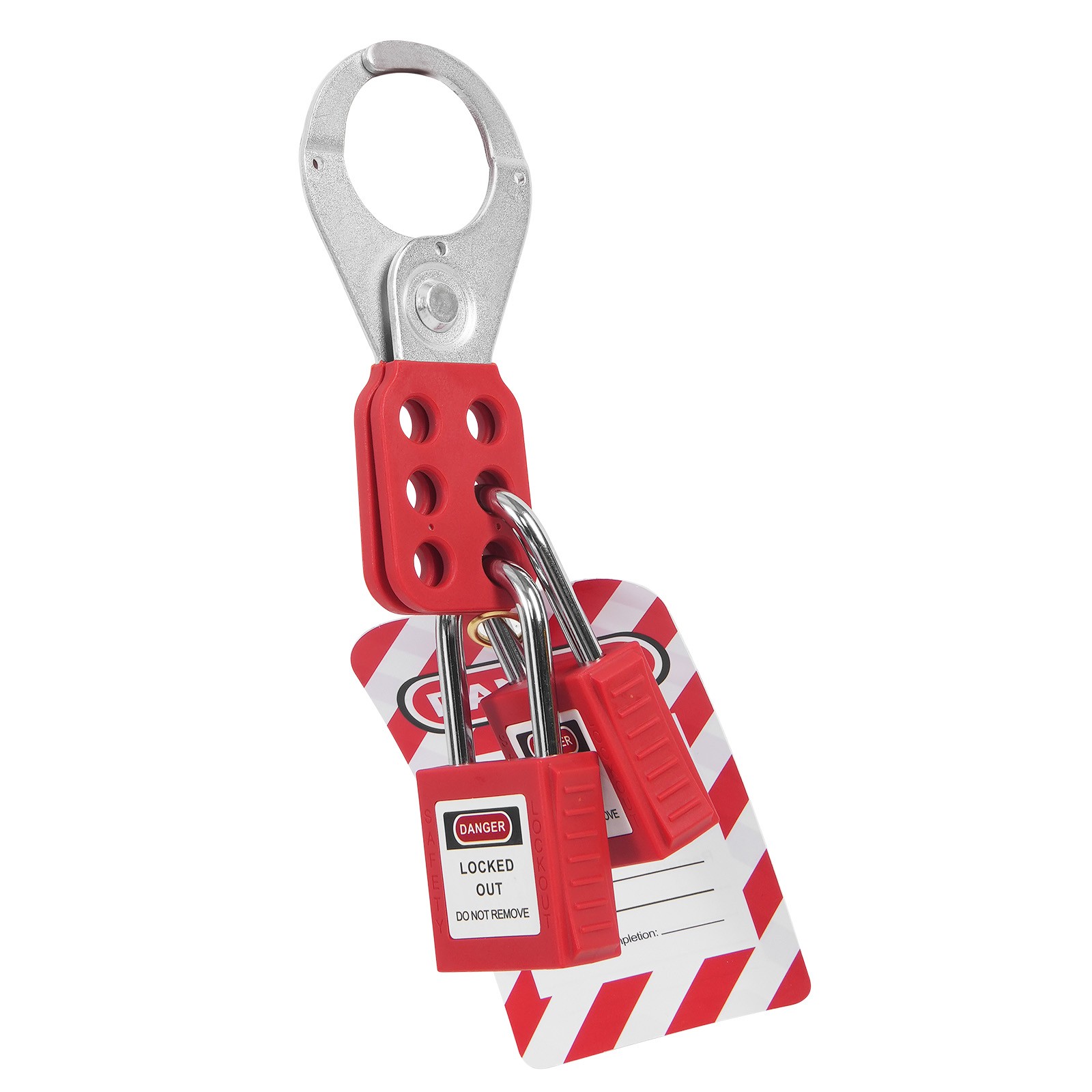 Uimoso 60PCS Electrical Lockout Tagout Kit Safety Padlocks Hasps Tags Ties Board