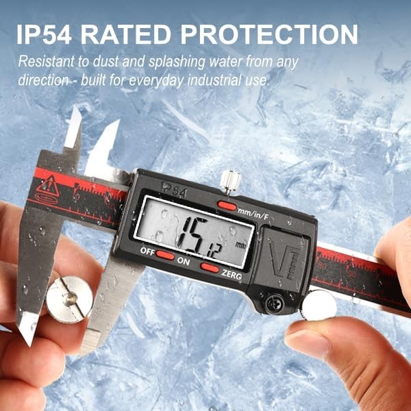 Extra-Large LCD Digital Caliper with Fraction Conversion – Sturdy & Accurate