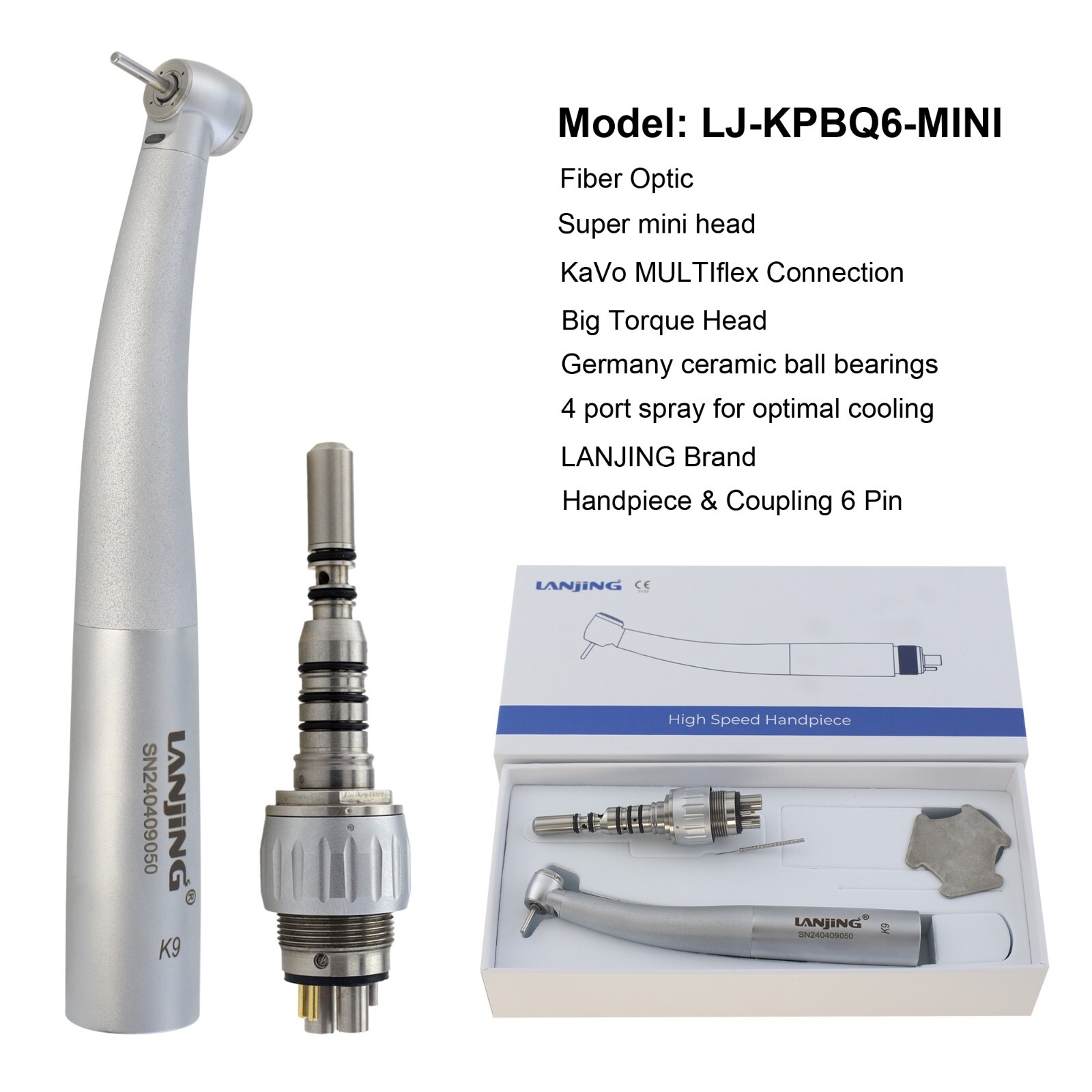 COXO Dental Turbine High Speed Handpiece Fiber Optic Mini KAVO Multiflex Coupler