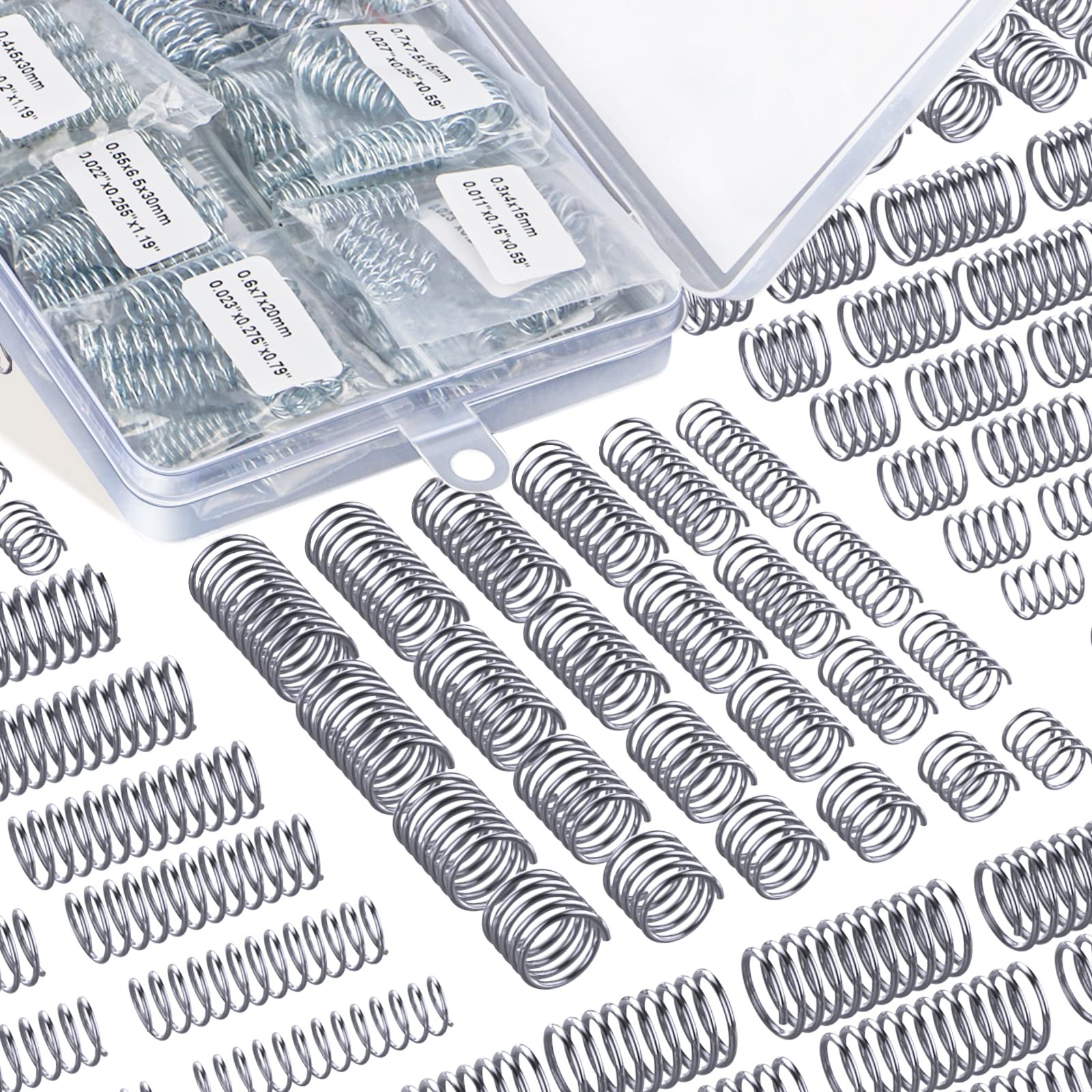 40 Different Sizes Compression Springs Assortment Kit, Stainless Steel Spring…