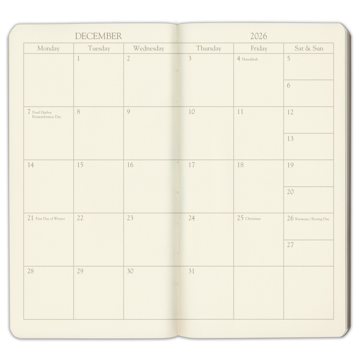 Leather Pocket Weekly Monthly Planner 2027, Regular & Wide – Gallery Leather