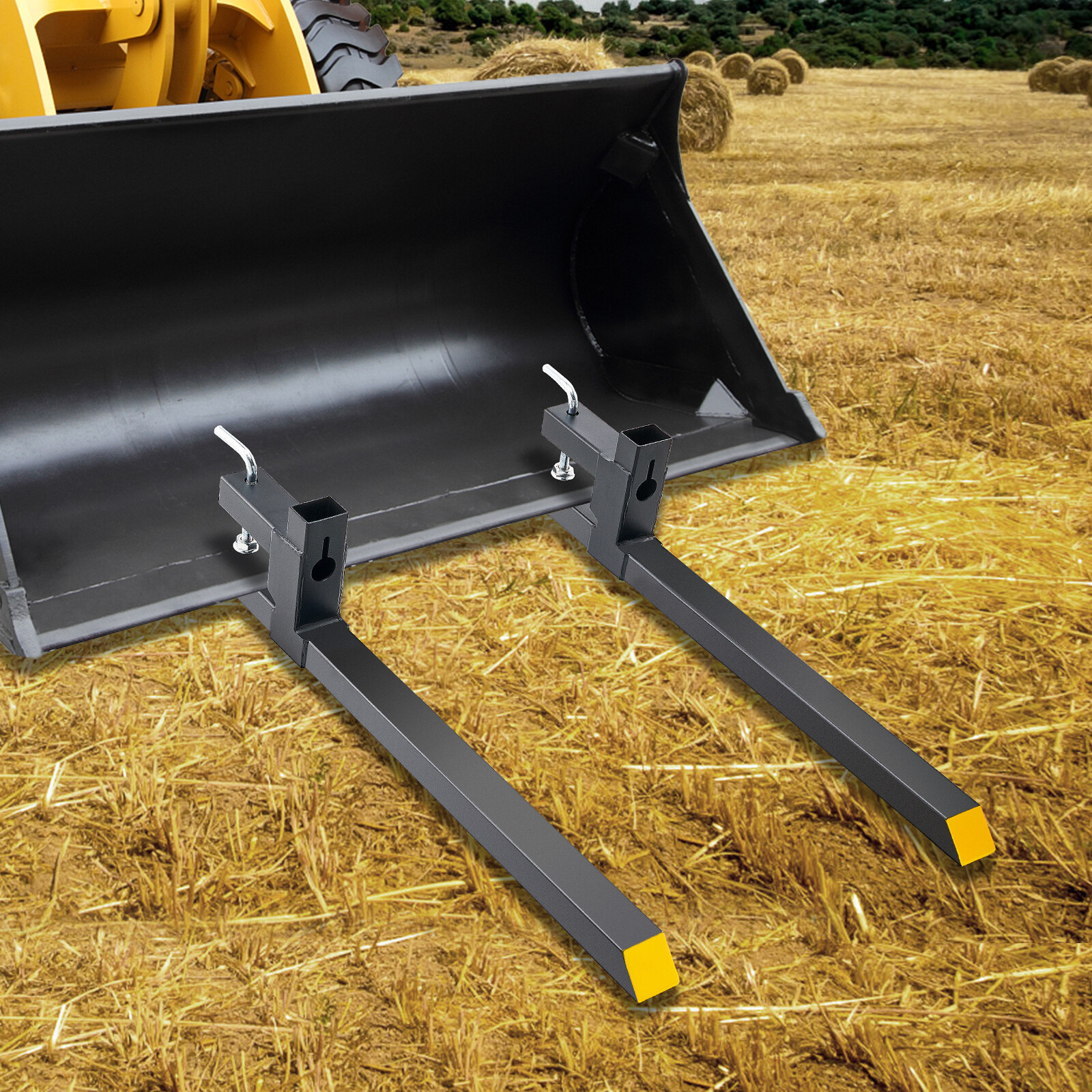 VEVOR 43″ 2000lbs Clamp on Pallet Forks Tractor Forks Heavy Duty Bucket Fork