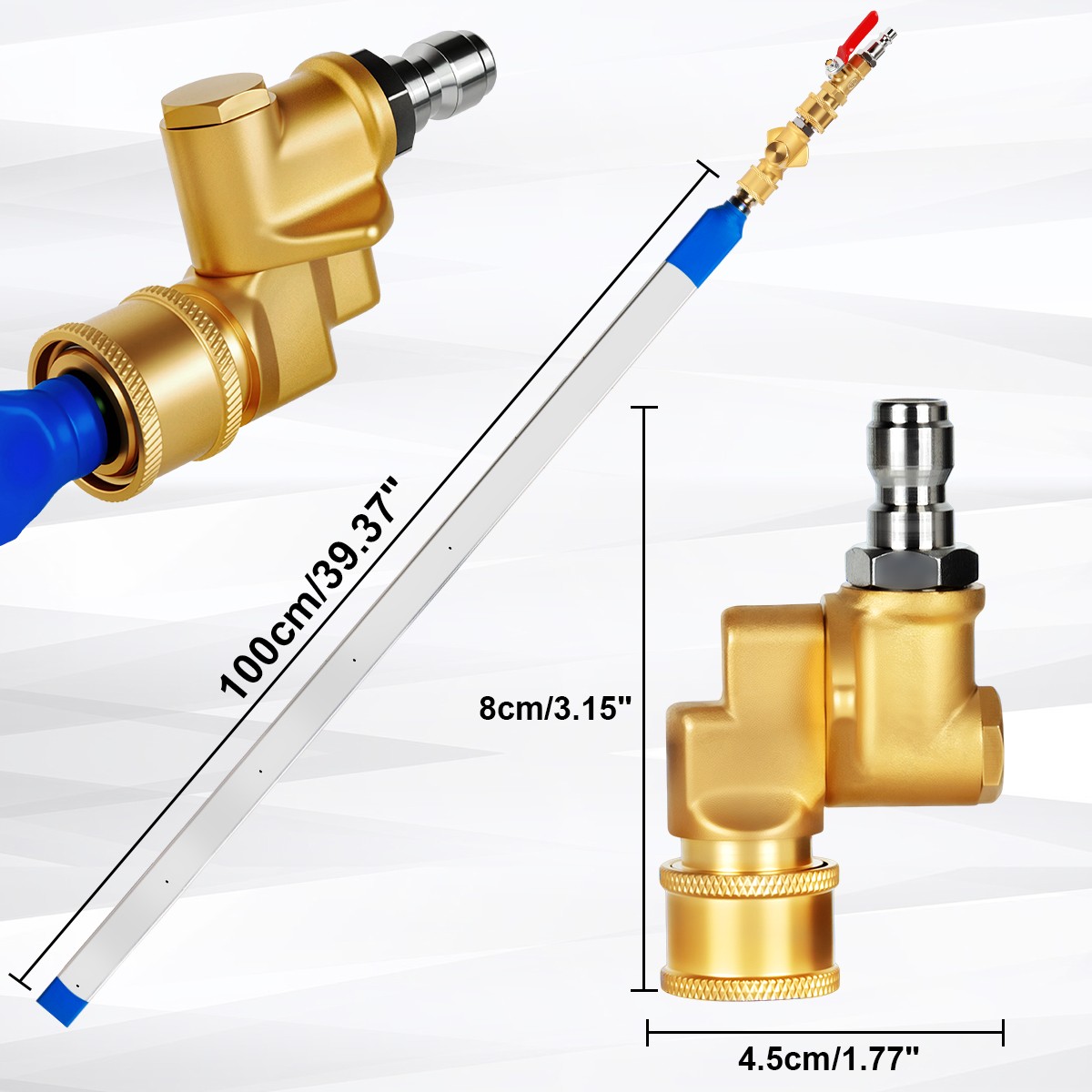 Portable Radiator Cleaning Wand Radiator Flush Tool with 5 Spray Nozzles 100CM