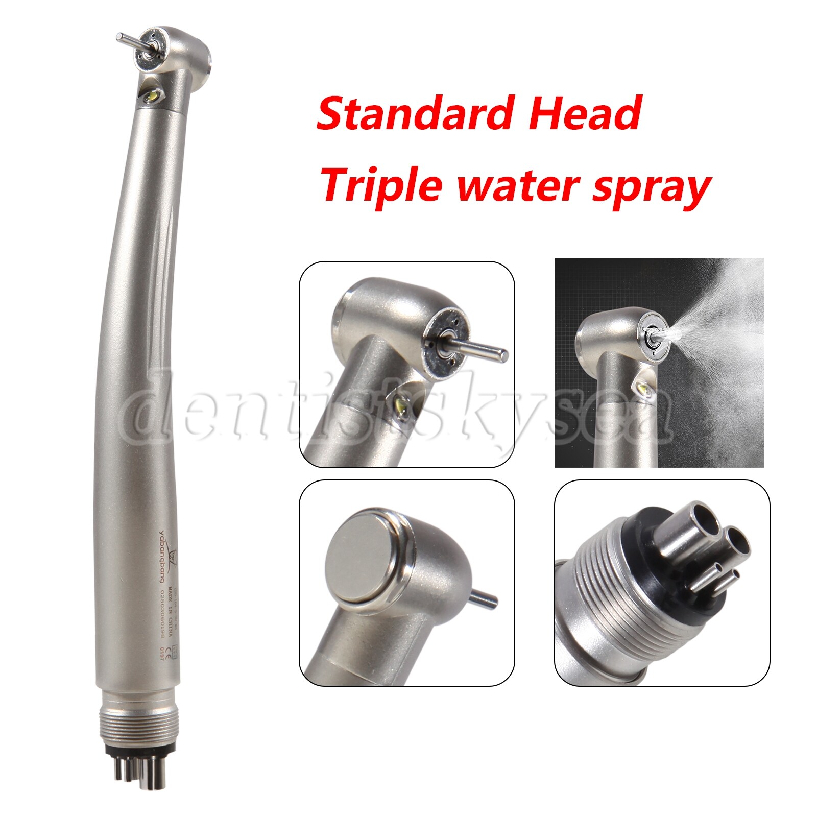 1/5/10 E-generator Dental LED Fiber Optic High Speed Handpiece 4H 3-Water Spray