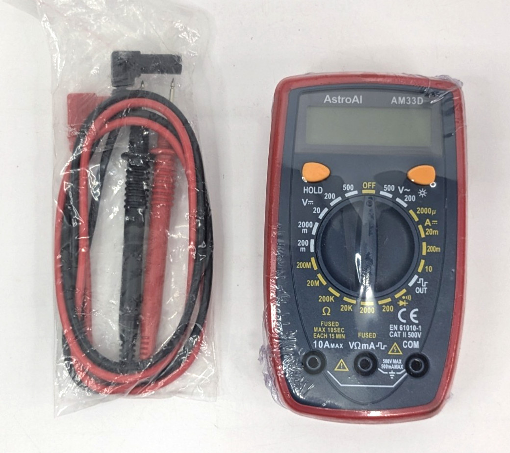 AstroAI Digital Multimeter AM33D 2000 Counts AC/DC Voltage Current Tester Meter