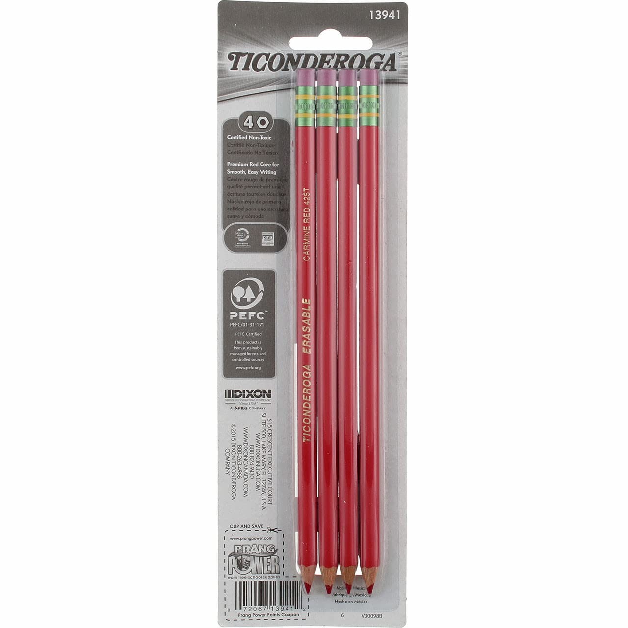 Ticonderoga Erasable Checking Pencils, Eraser Tipped, Office Product