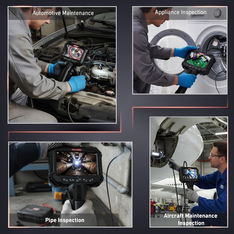 Ralcam 2-Way Borescope 6.2mm Slim Probe Inspection Camera Endoscope with Light