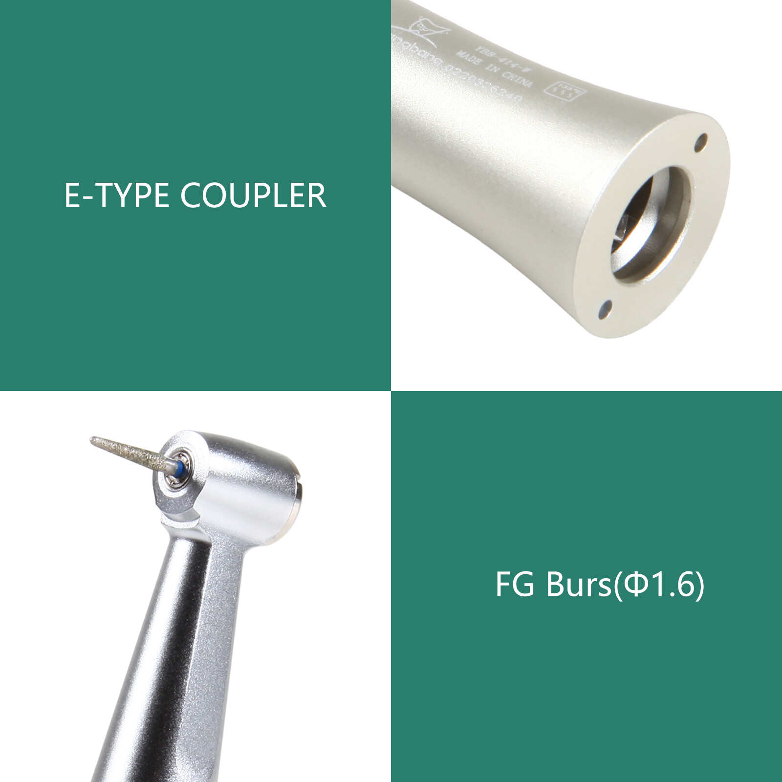 NSK Style Dental Slow/Low Speed FG 1.6mm Burs Contra Angle Handpiece Push Button
