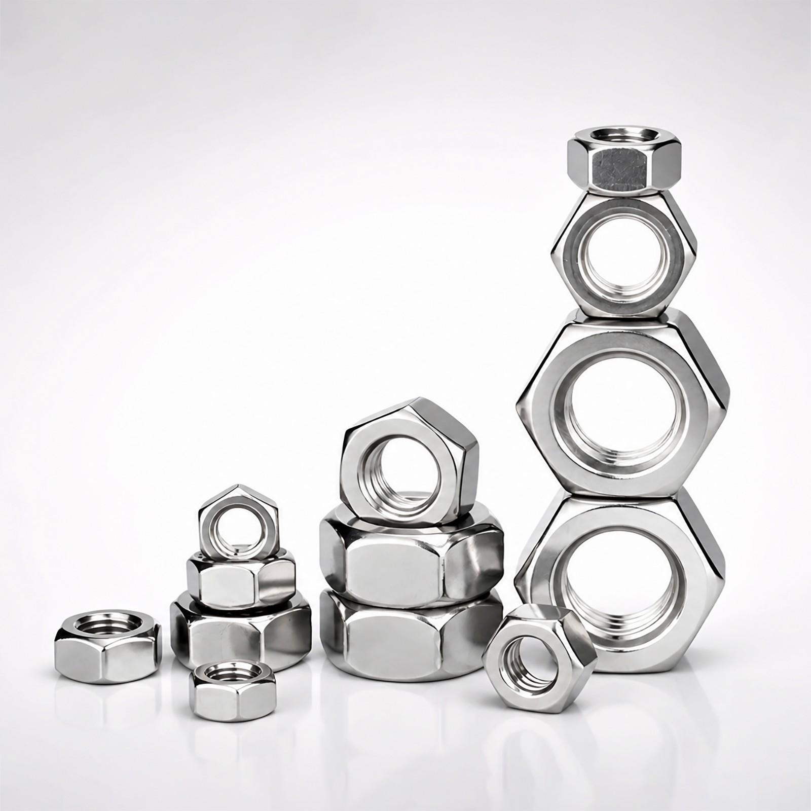 Metric Hex Nuts Stainless Steel 18-8 DIN 934 M2 M2.5 M3 M3.5 M4 M5 M6 M8 M10 M12