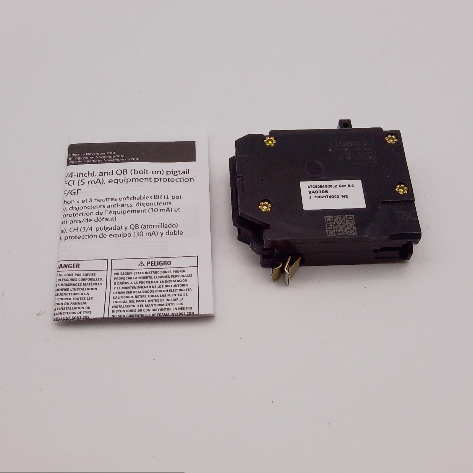 Eaton BRP120GF 20A 1-Pole 120/240V Type BR Plug-On Neutral GFCI Circuit Breaker