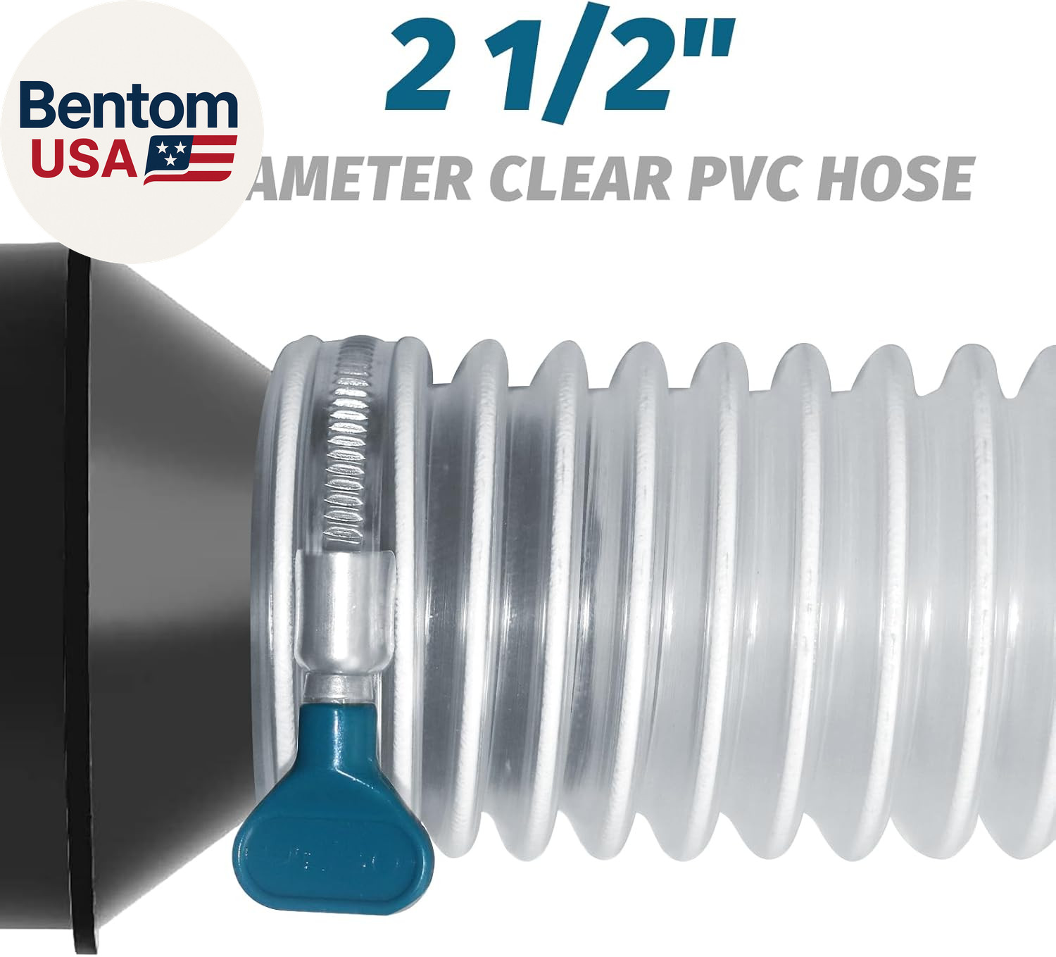 2-1/2″ X 10′ Heavy-Duty PVC Dust Collection Hose, Puncture-Resistant, Flexible C