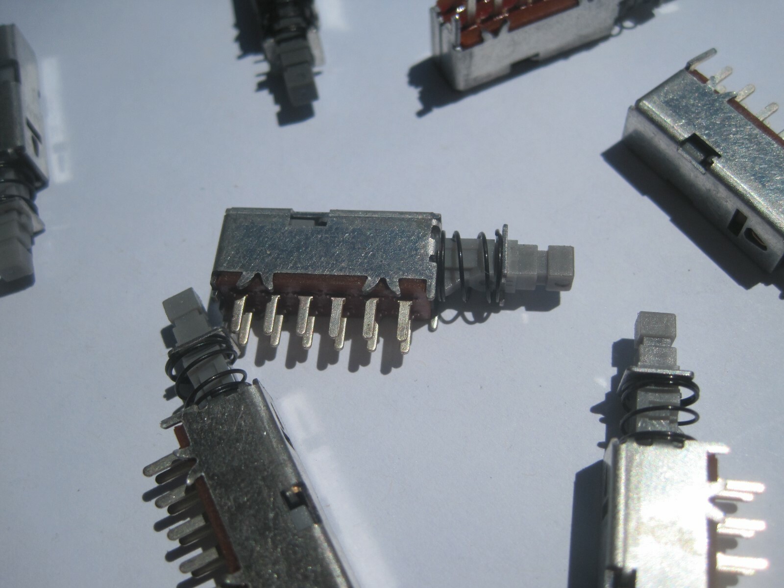 10Qty Samwon Latching Push Button Switch 4PDT 12 Pin 1 Position Self-Locking PCB