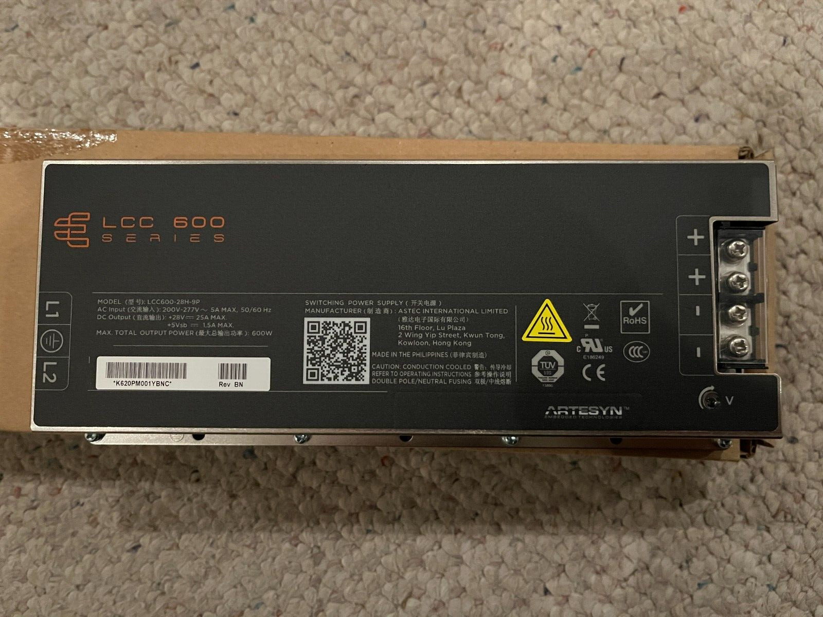 ARTESYN LCC 600 Series LCC600-28H-9P Switching Power Supply BNIB