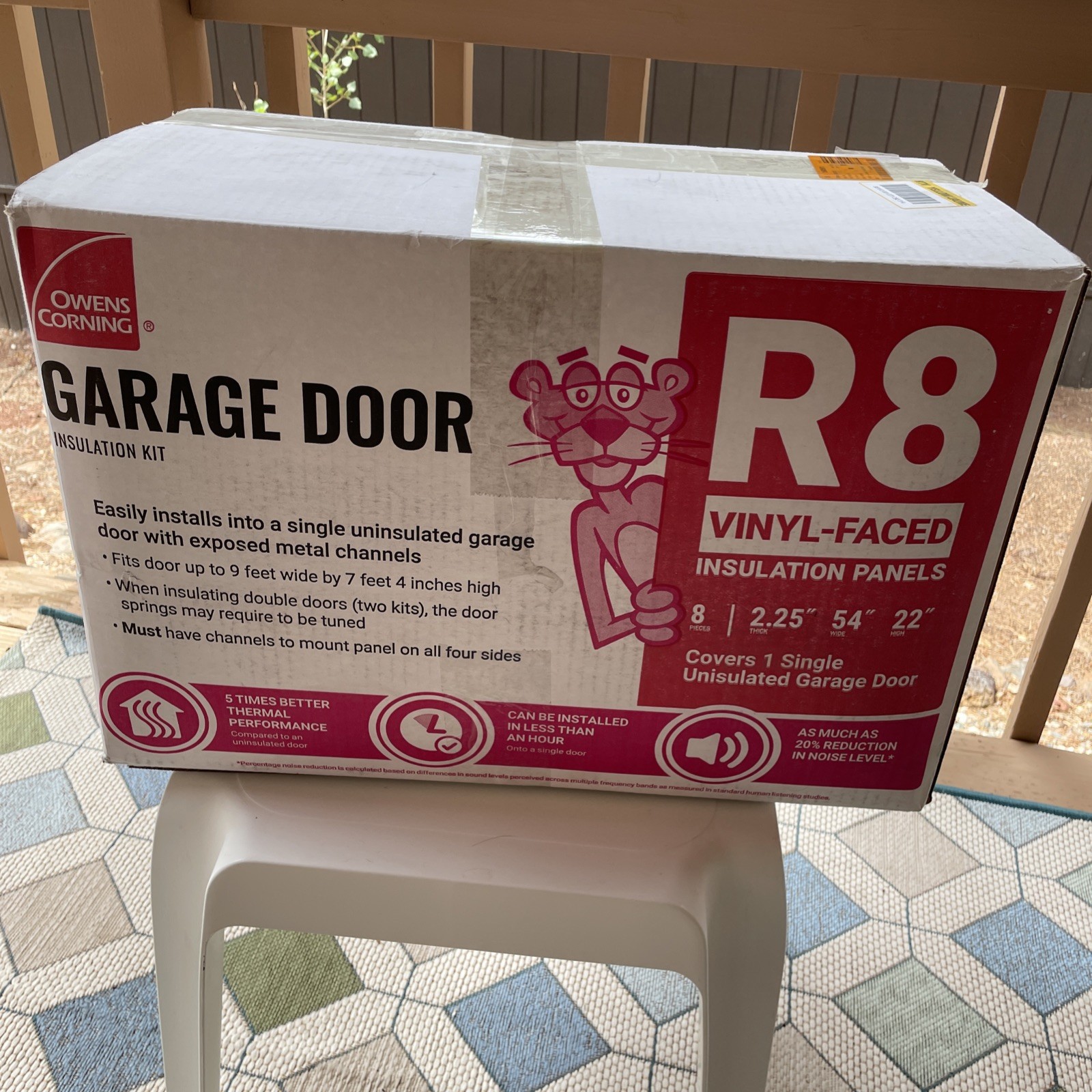 Owens Corning Garage Door Fiberglass Insulation Kit 22″ x 54″ Pre-Cut (8-Panels)