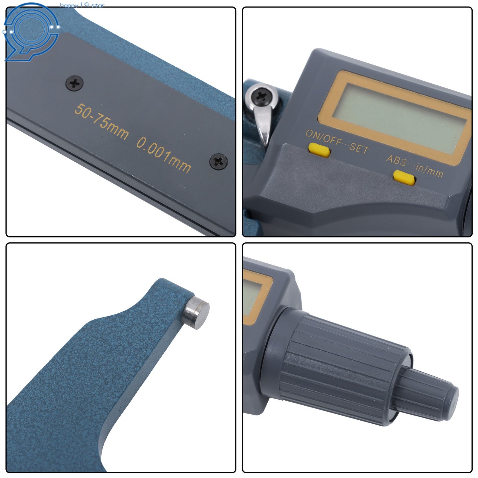 Carbide Tip 50-75mm 2-3″ 0.00005″ Digital Electronic Outside Micrometer