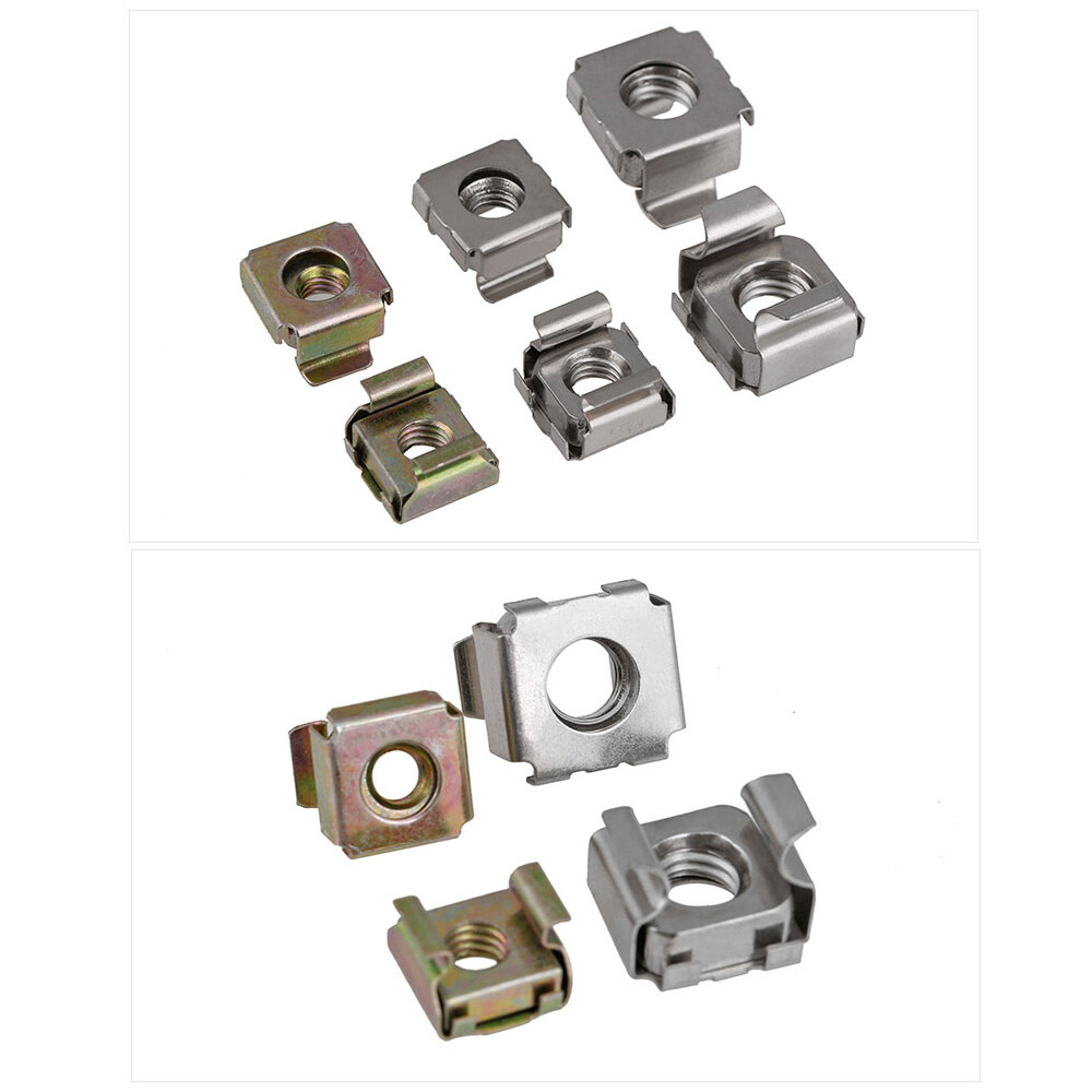 Cage Nuts M4 M5 M6 M8 Cabinet Nuts Rack Nuts 201, 304 Stainless Steel Color Zinc