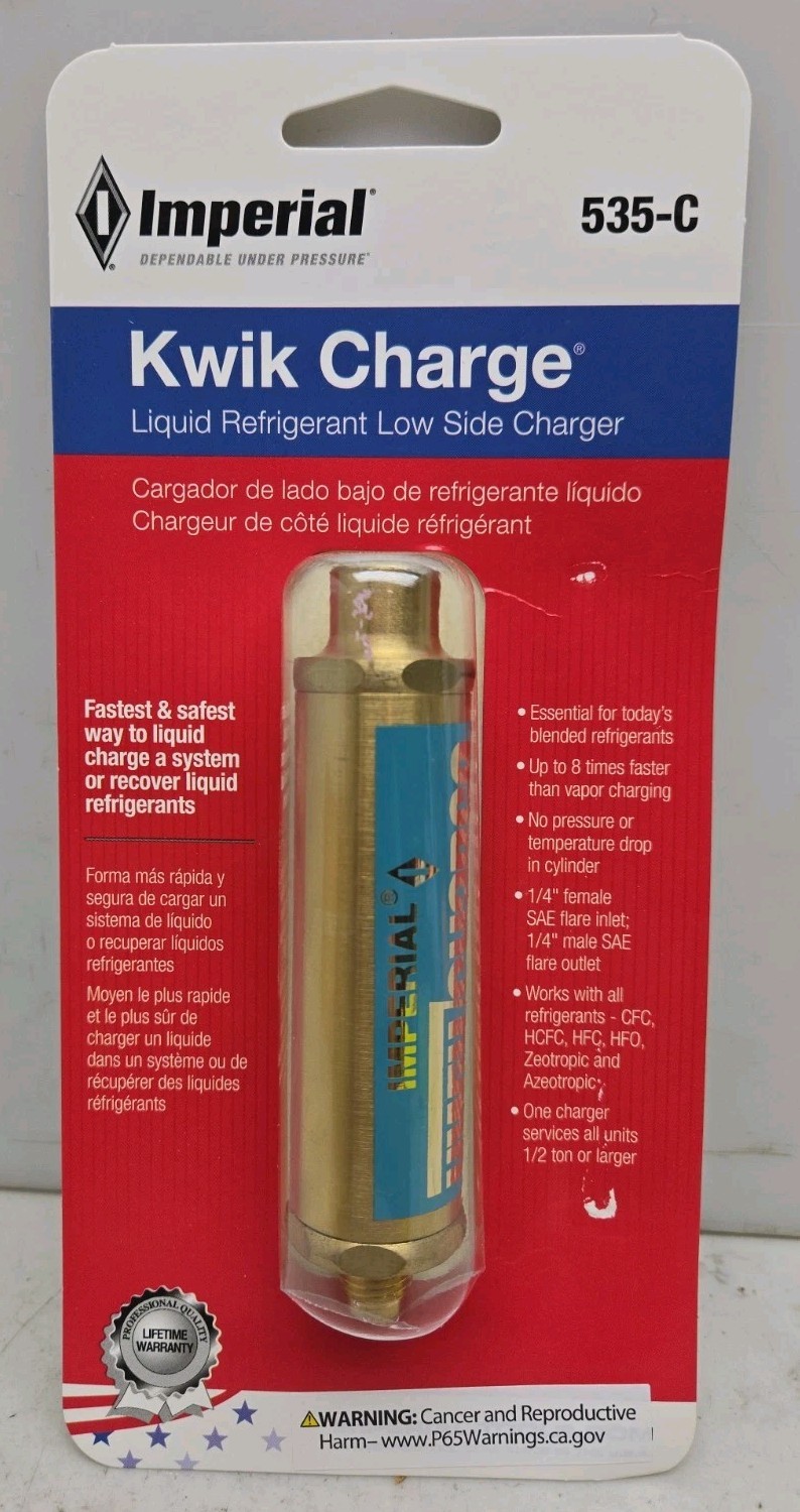 Imperial 535-C Kwik Charge Liquid Low Side Charger 1/4″ M/F Sae 3KU66 New