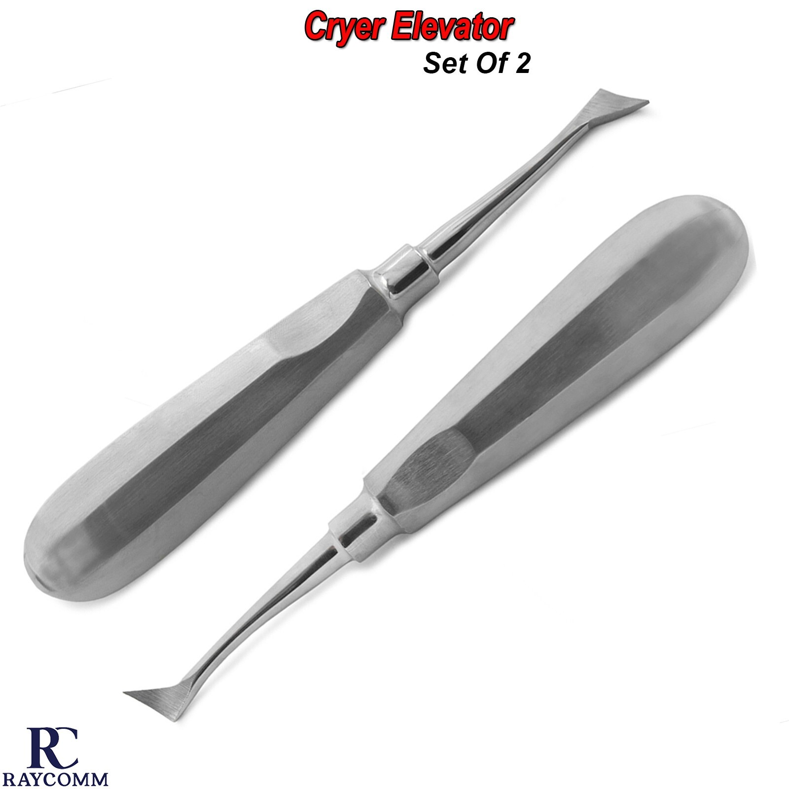 Dental Cryer Right & Left Elevator Set Of 2 Surgical Tooth Extracting Instrument