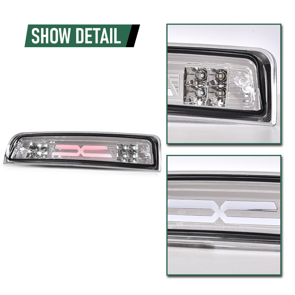 For RAM 1500 2500 3500 2009-2017 LED 3rd Brake Light Smoky Lens Black Housing US