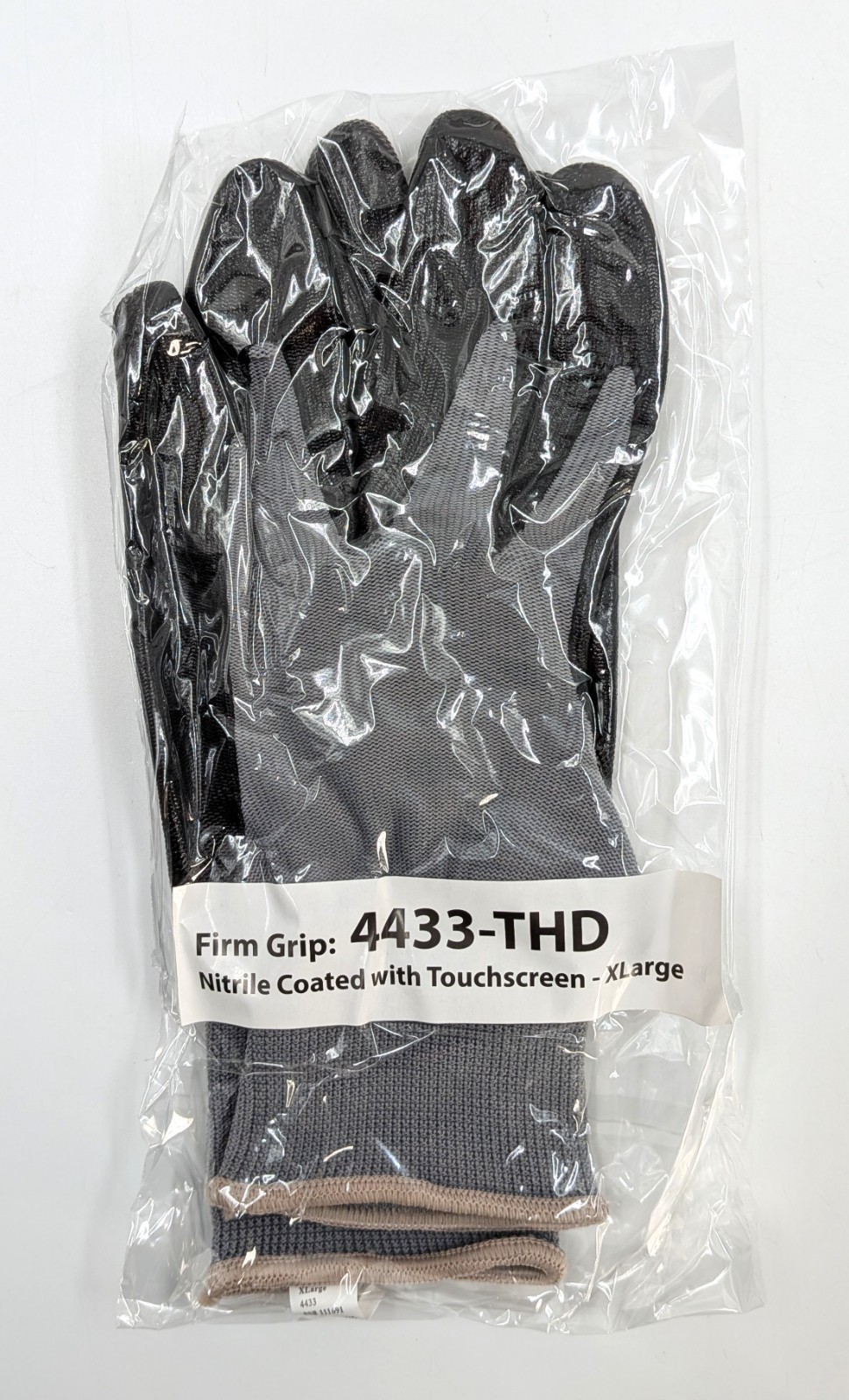 New! 4 Pairs Firm Grip X-Large Touchscreen Compatible Nitrile Coated Work Gloves