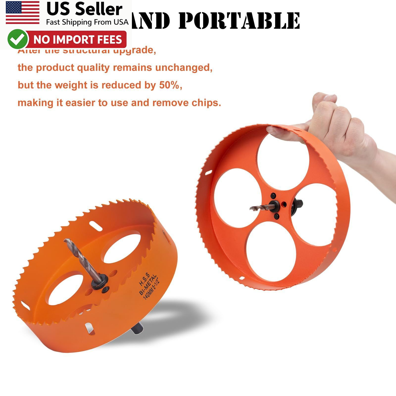5.5 Inch Bi-Metal Hole Saw w/ Arbor for Metal Wood Plastic FROM USA