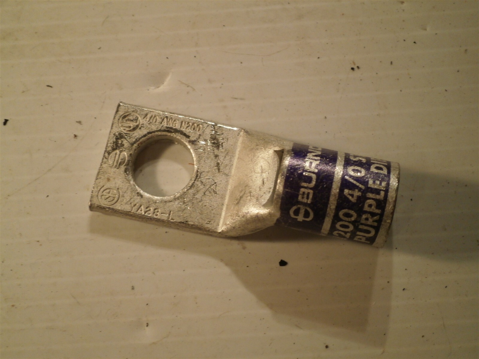 Lot of 9: Burndy 4/0 Lugs, YA28-L Str CU, Purple Die 15