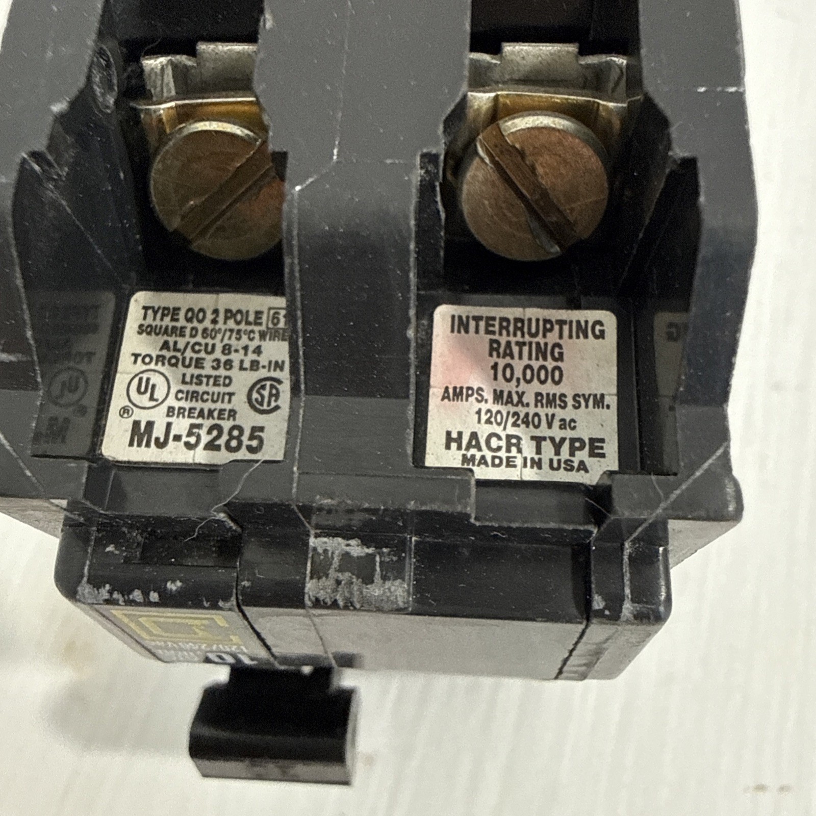 Square D QO230 30 Amp 2 Pole 10kA 120/240V Plug-In 30A 2P Breaker YELLOW FACE
