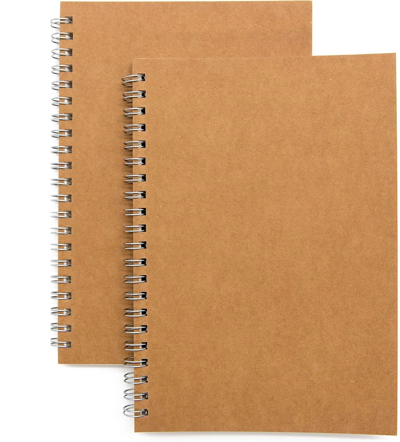 Soft Cover Spiral Notebook Journal 2-Pack, Blank Sketch Book Pad, Wirebound Memo