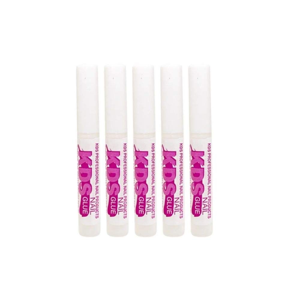 5 pcs KDS Nail Tip Glue – Adhesive Super Bond 0.07 Fl Oz (Pack of 5), Clear