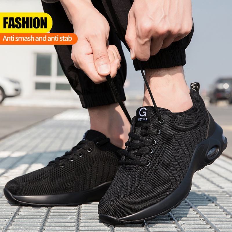 Safety Shoes Steel Toe Top Puncture Proof Work Sneakers for Men Slip Resistant