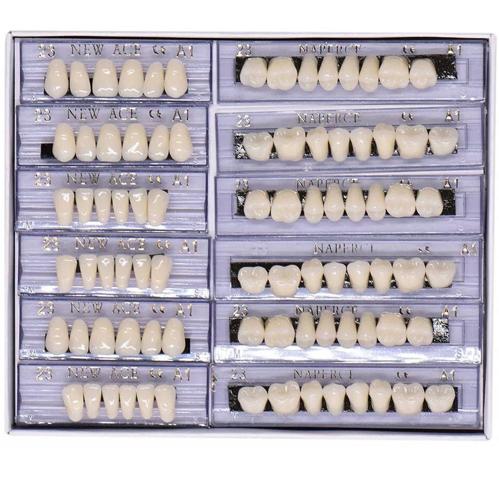 168Pc Dental Acrylic Resin False Teeth 23# Shade A1 Denture Full Upper Lower Set
