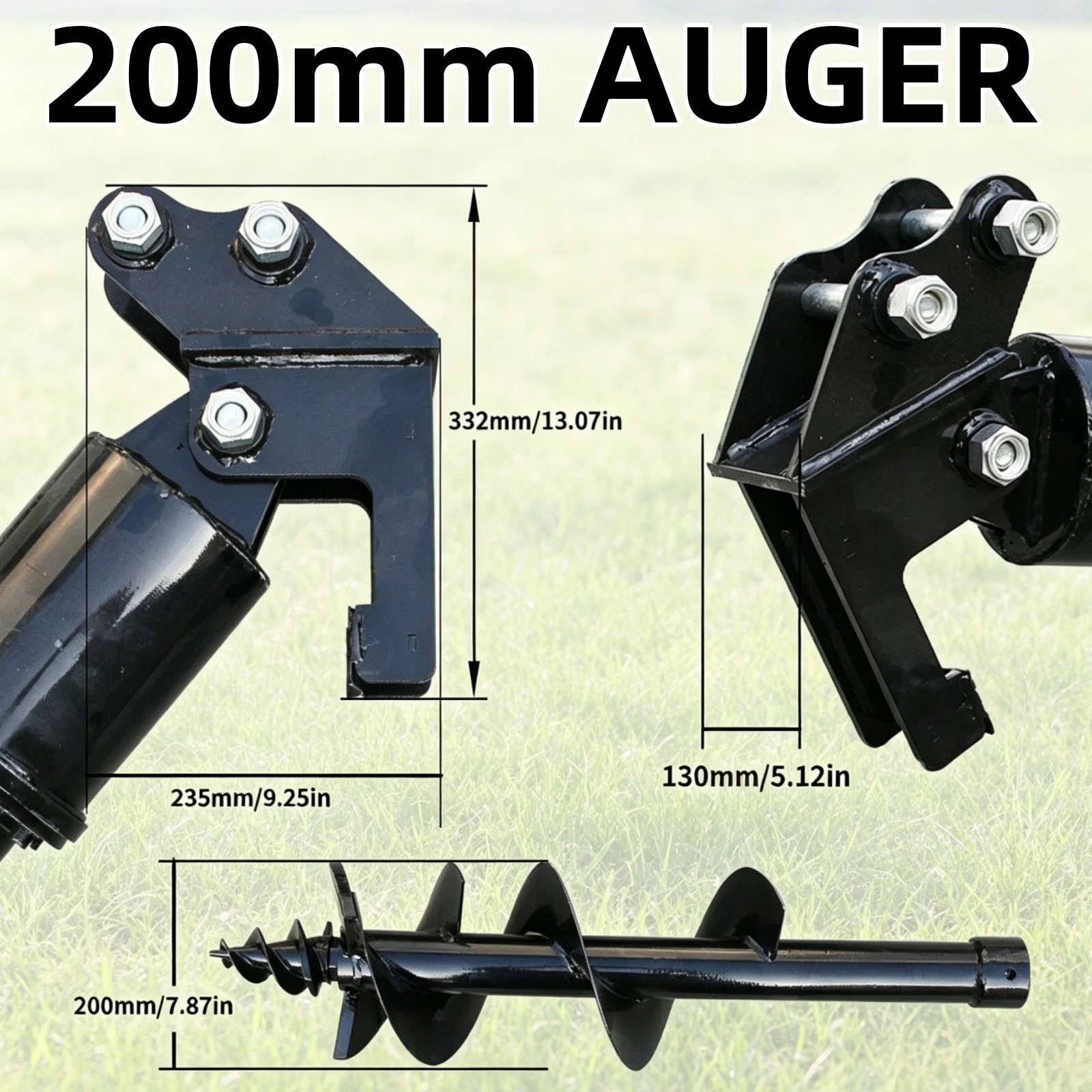 For 0.8-1.5Ton Mini Excavator Small Digger New 200mm /300mm Diameter Auger Drill
