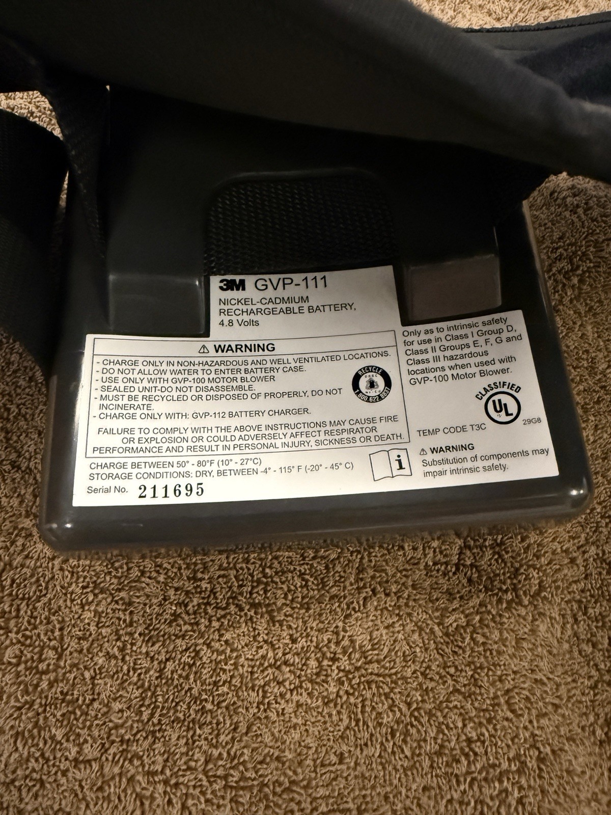 3M PAPR Lot – GVP-100 Motor/Blower Unit, GVP-111 Battery, CB-1000 Belt & Cord