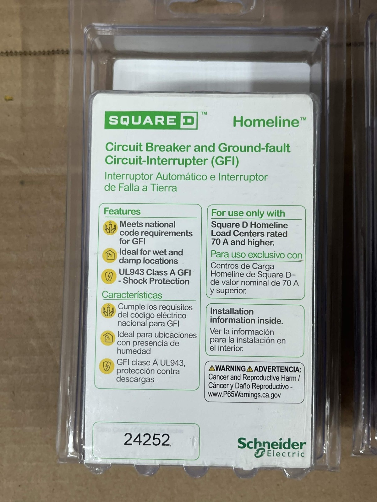 New Square D Homeline 20 Amp 2-Pole GFCI Breaker HOM220GFIC 120/240V Lot of 4