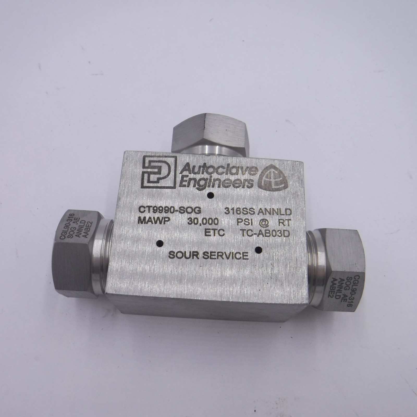 Parker Autoclave Engineers High Pressure Tee Fitting CT9990-SOG 30,000PSI