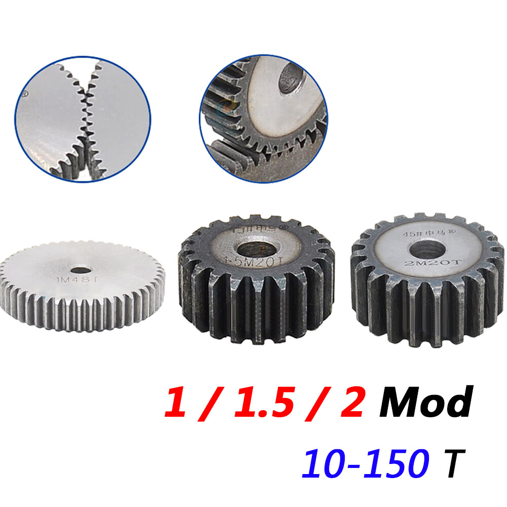 1/1.5/2 Mod 10T to 150T Spur Gears Flat C45 Steel Gears Motor Gears Rough Gears