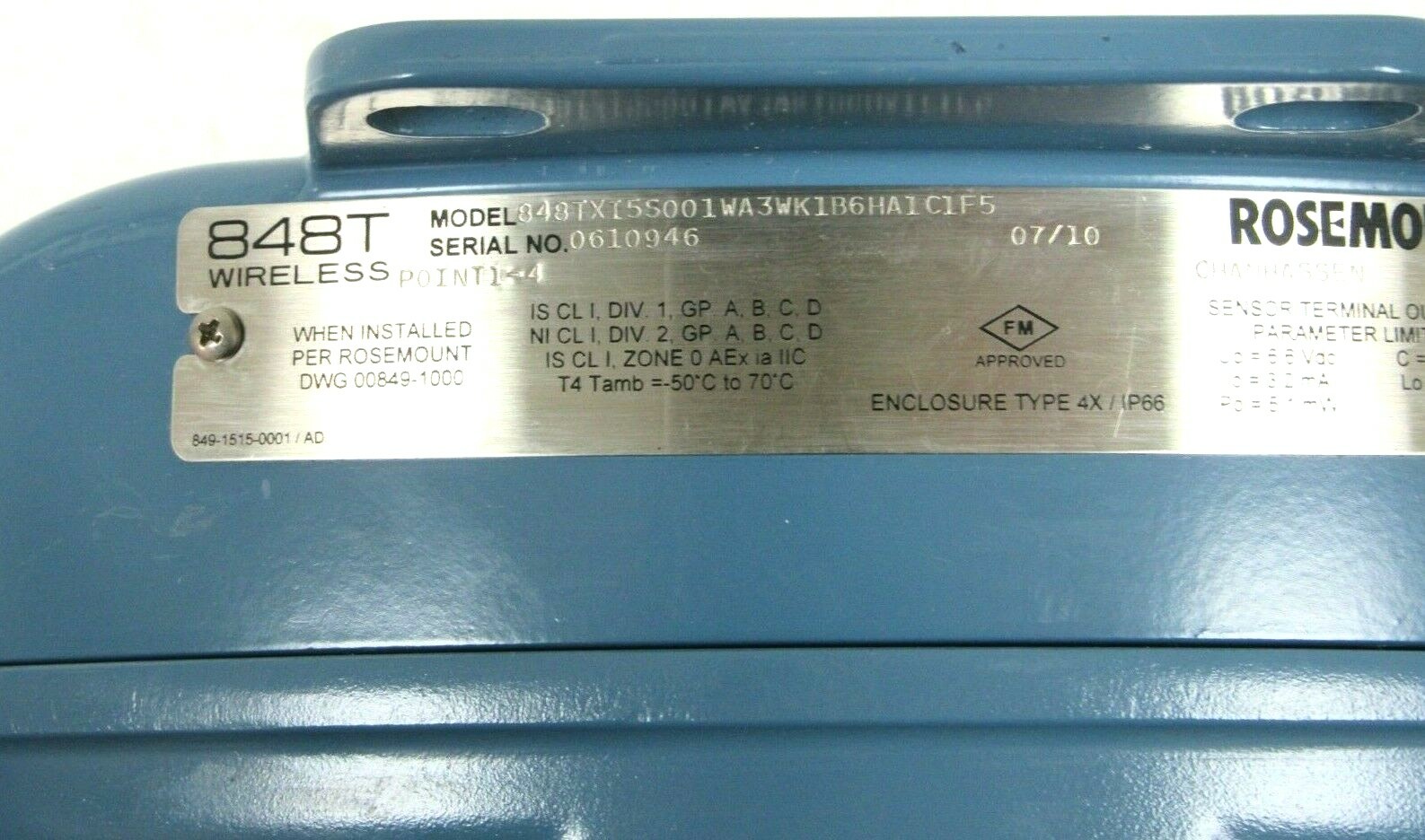 NEW ROSEMOUNT 848TXI5S001WA3WK1B6HA1C1F5 848T WIRELESS TEMPERATURE TRANSMITTER