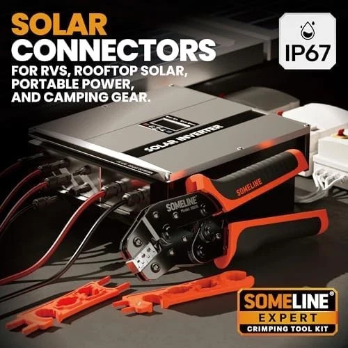 Solar Connector Crimping Tool Kit with MC4 Connectors