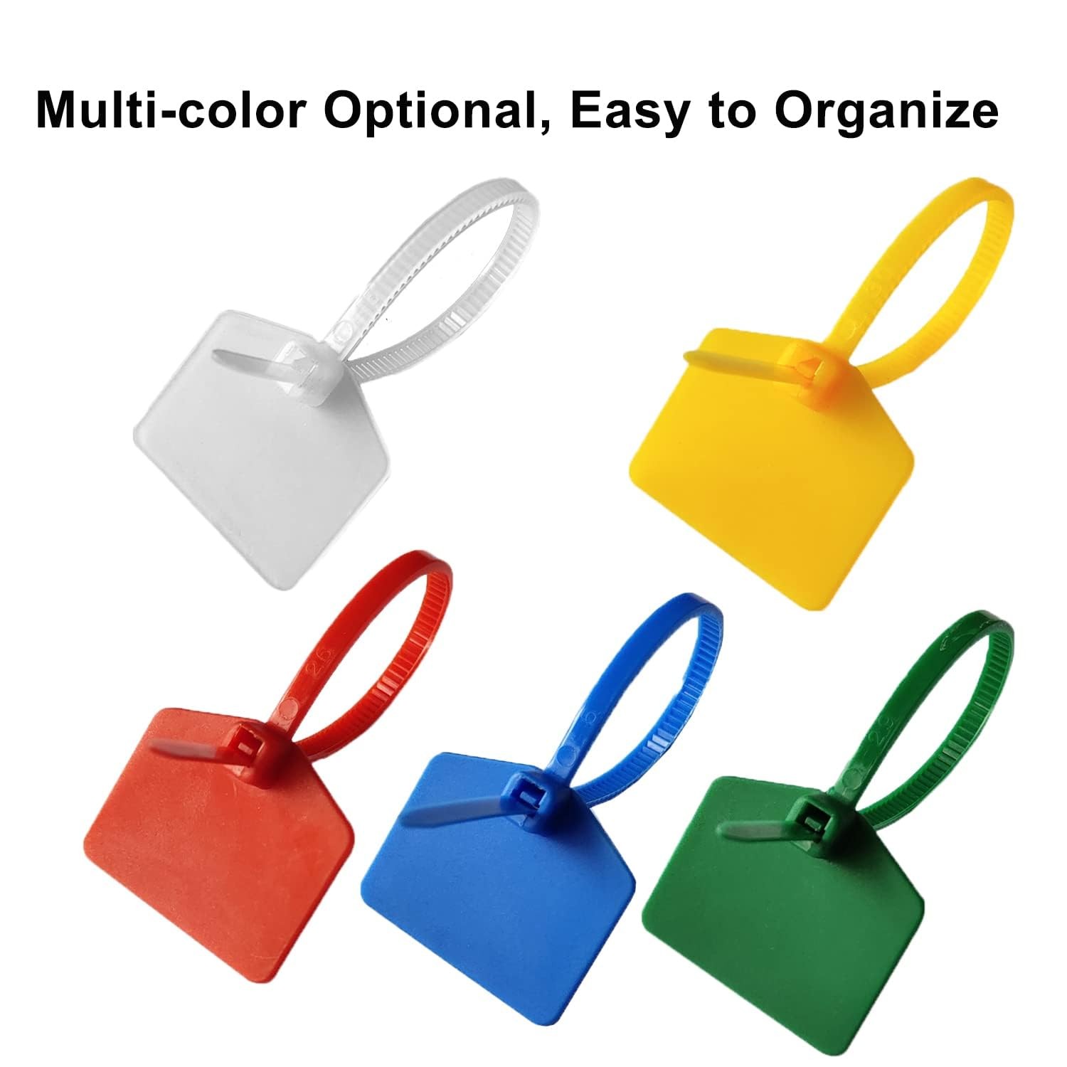 100 PCS 4 inch Red Marker Nylon Cable Ties Plastic Self-Locking Wire Tags