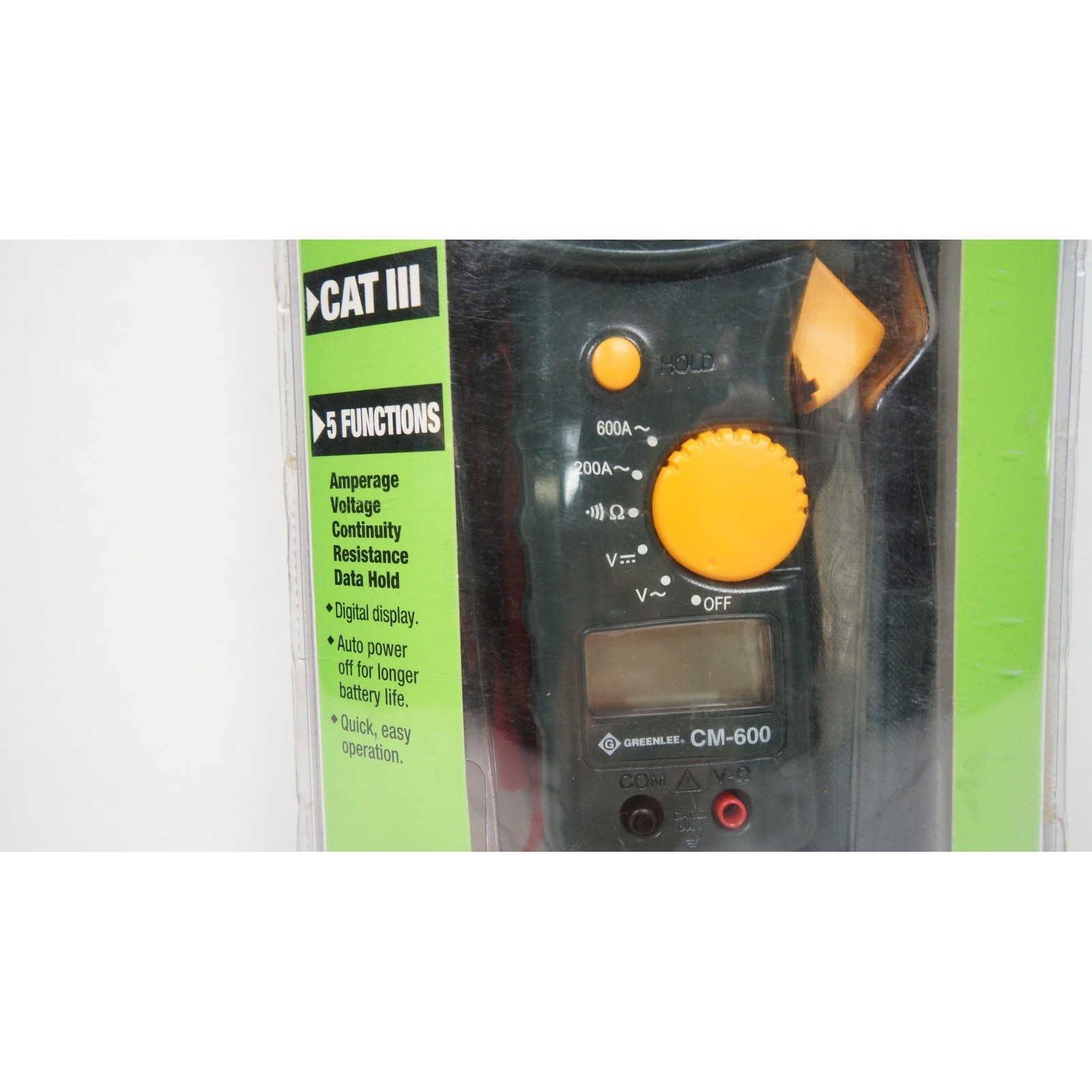 Greenlee CM-600 AC Clamp Meter 600A 600V Digital Multimeter CAT III New