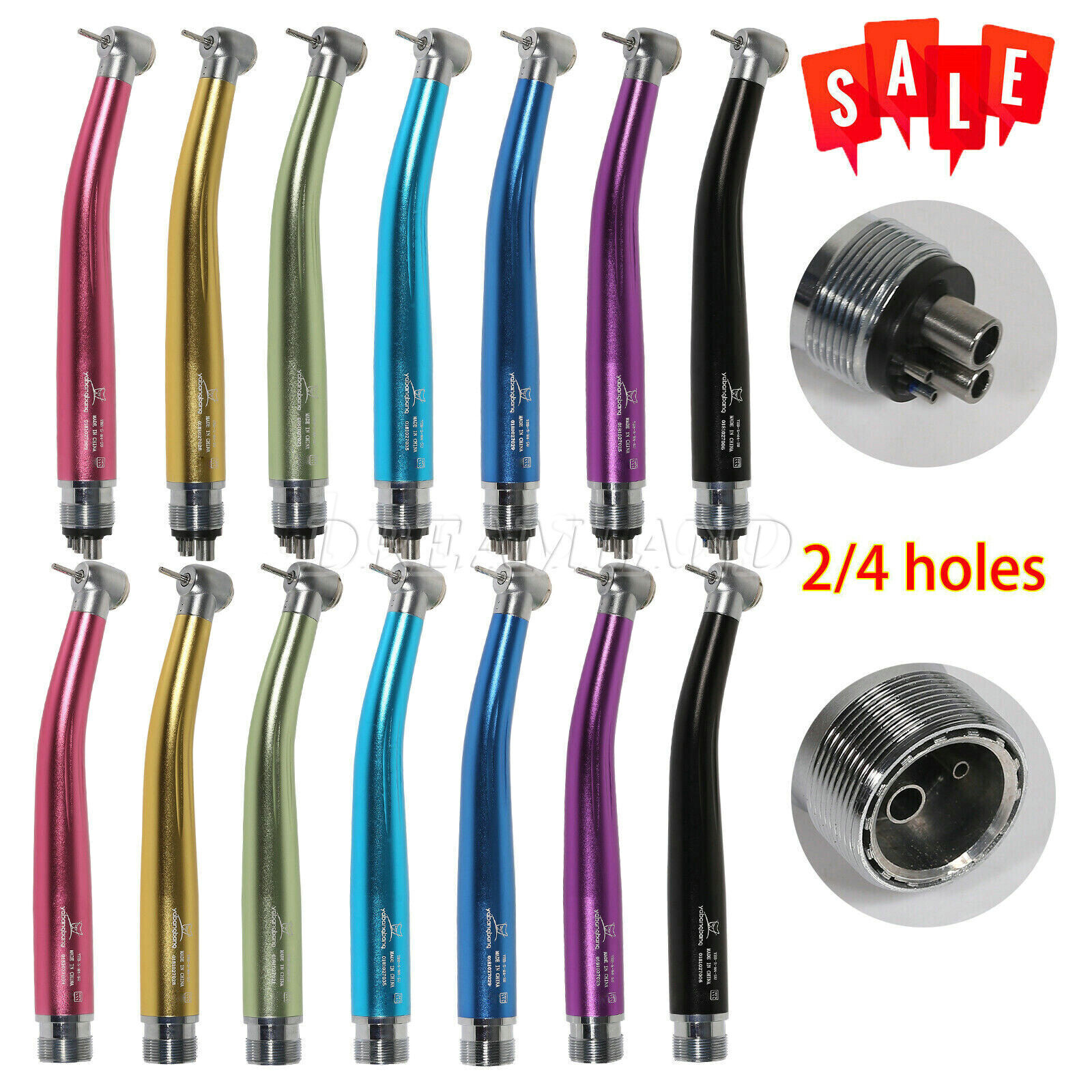 NSK Style Dental High Speed Handpiece Colorful Turbine 2/4 Holes 7 Colors Rotor