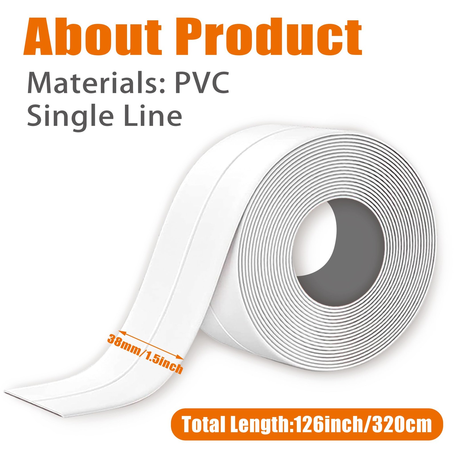 White Caulk Tape, Bathroom Waterproof Caulking Self-Adhesive